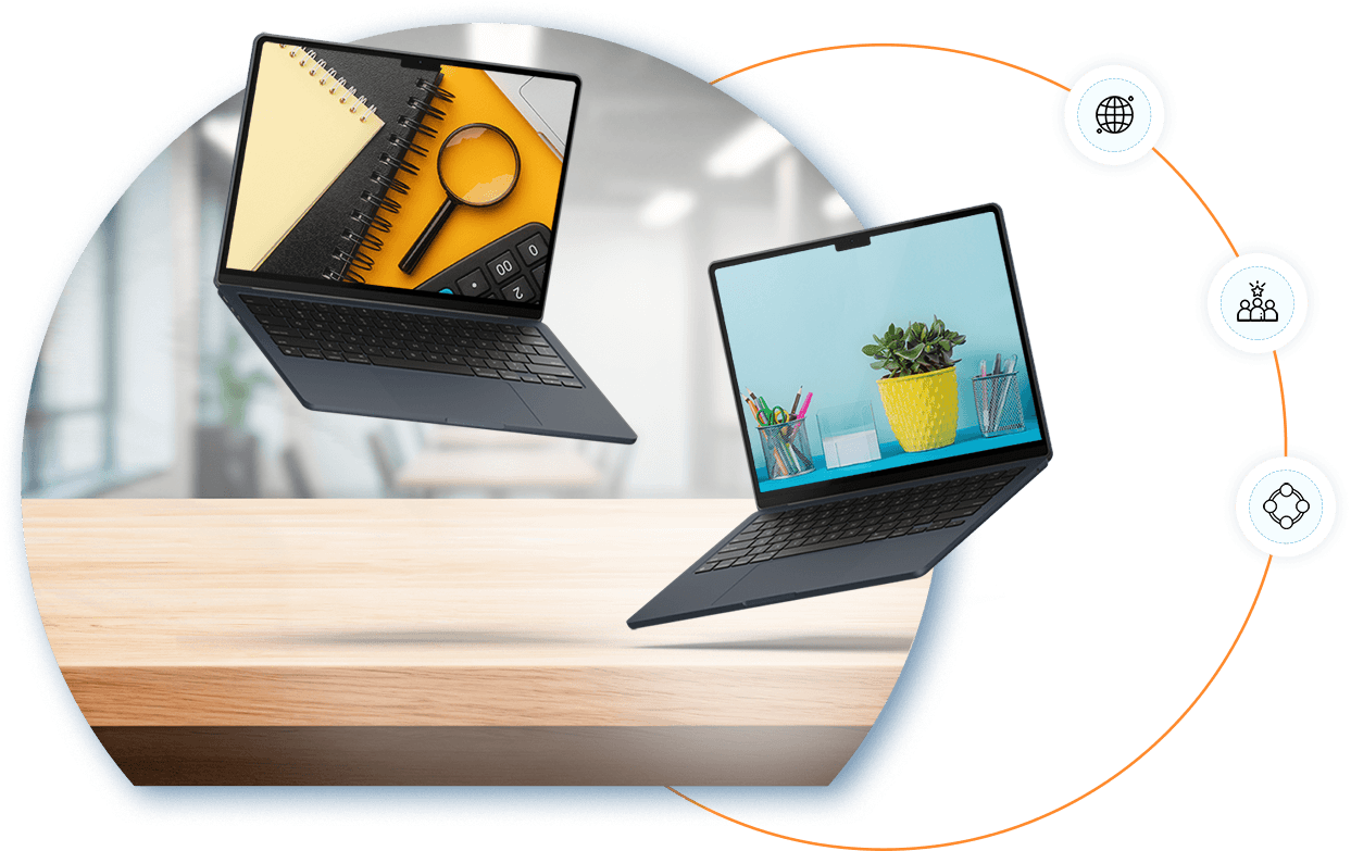 Laptops showing audit work