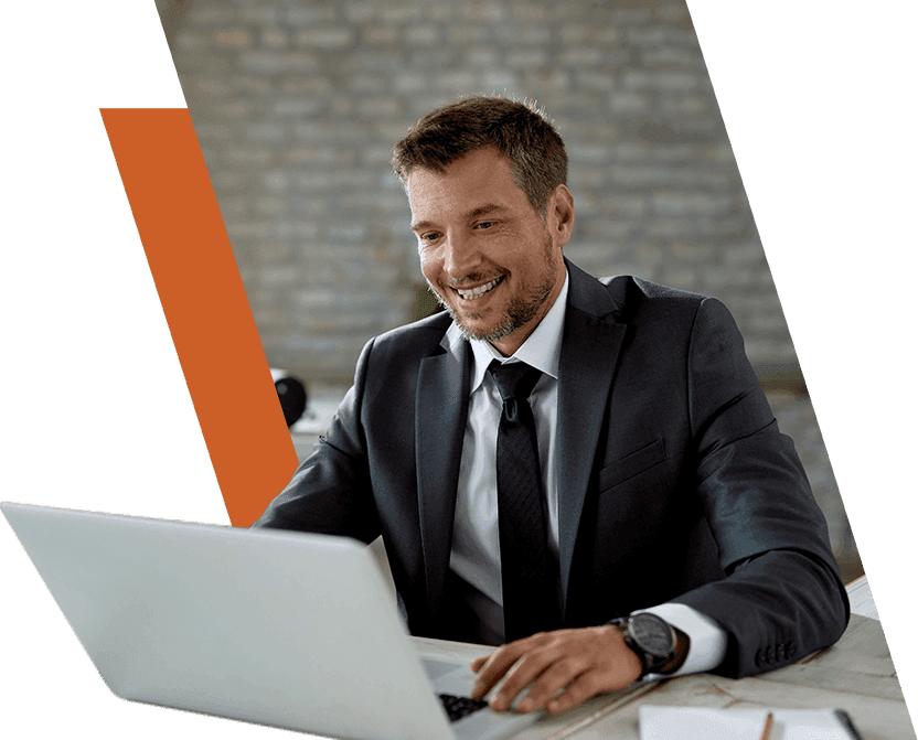 Professional man working on laptop